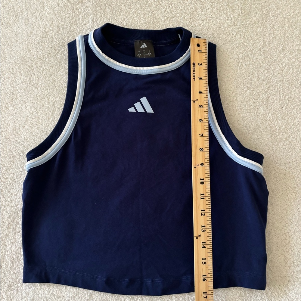 Adidas Women’s Navy Tank Top with Light Blue Accents - Picture 4 of 8